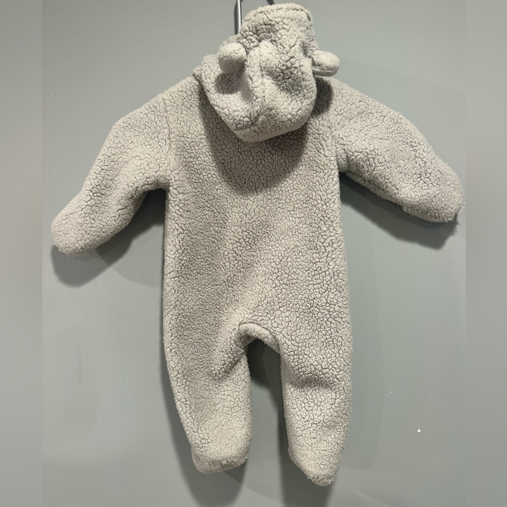 Carter's Soft Gray Sherpa Baby Footie - Picture 2 of 4